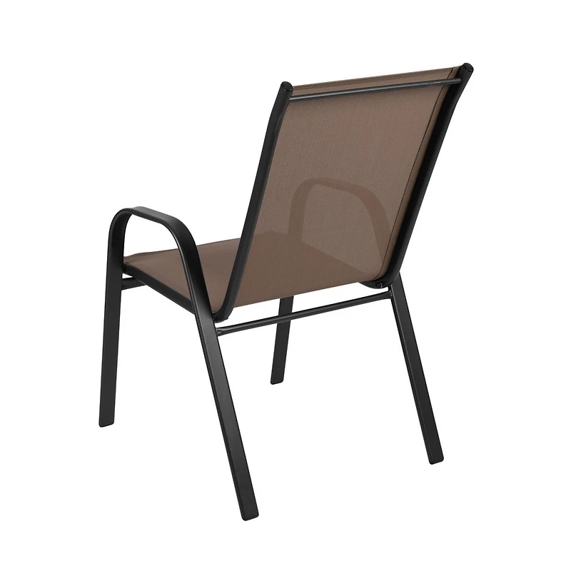 5 Pack. Outdoor Stack Chair With Flex Comfort Material And Metal Frame