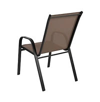 5 Pack. Outdoor Stack Chair With Flex Comfort Material And Metal Frame