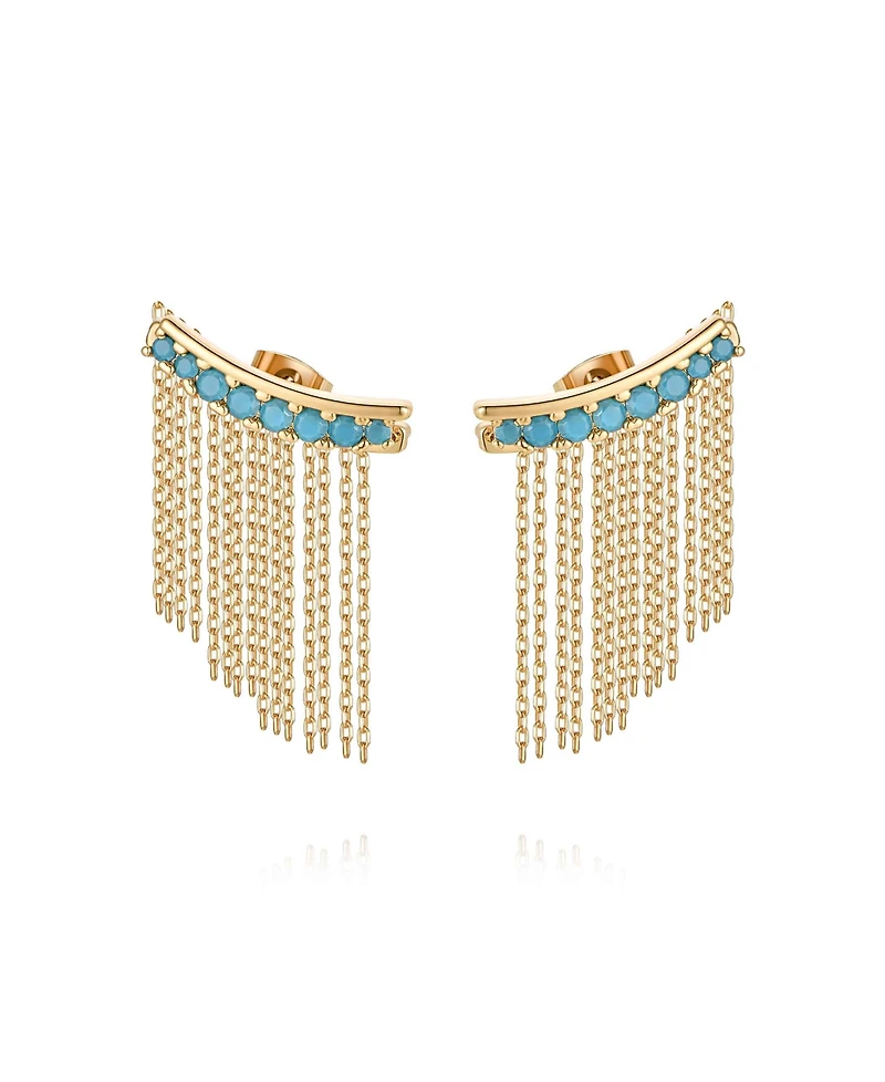 Ettika Turquoise Bead 18k Gold Plated Ear Crawler