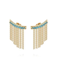Ettika Turquoise Bead 18k Gold Plated Ear Crawler