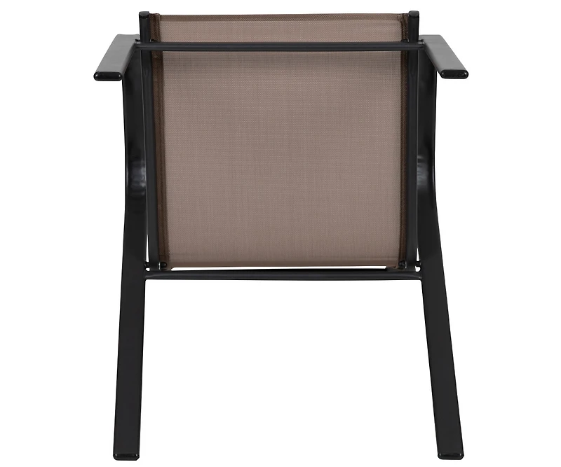 Set Of 4 Manado Series Metal Stacking Patio Chairs With Flex Comfort Material