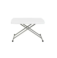 Height Adjustable Plastic Folding Tv Tray/Laptop Table In Granite White