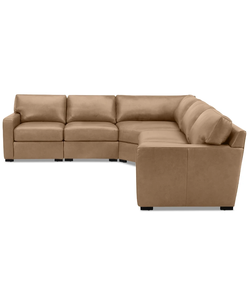 Radley 113" 5-Pc. Leather Wedge L Shape Modular Sectional, Created for Macy's