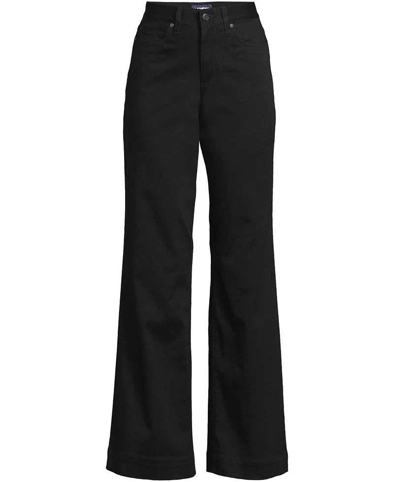 Lands' End Women's High Rise 5 Pocket Wide Leg Chino Pants