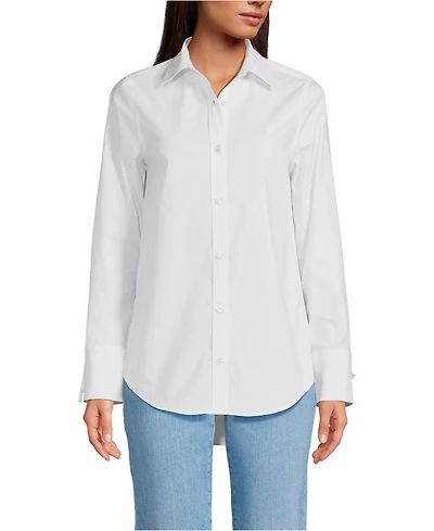 Lands' End Women's Poplin Tie Sleeve Shirt