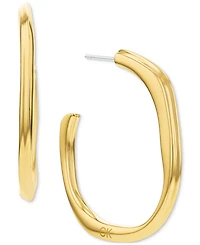 Calvin Klein Stainless Steel Medium Structural C-Hoop Earrings, 1.33"