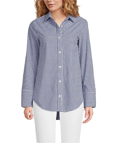 Lands' End Women's Poplin Tie Sleeve Shirt