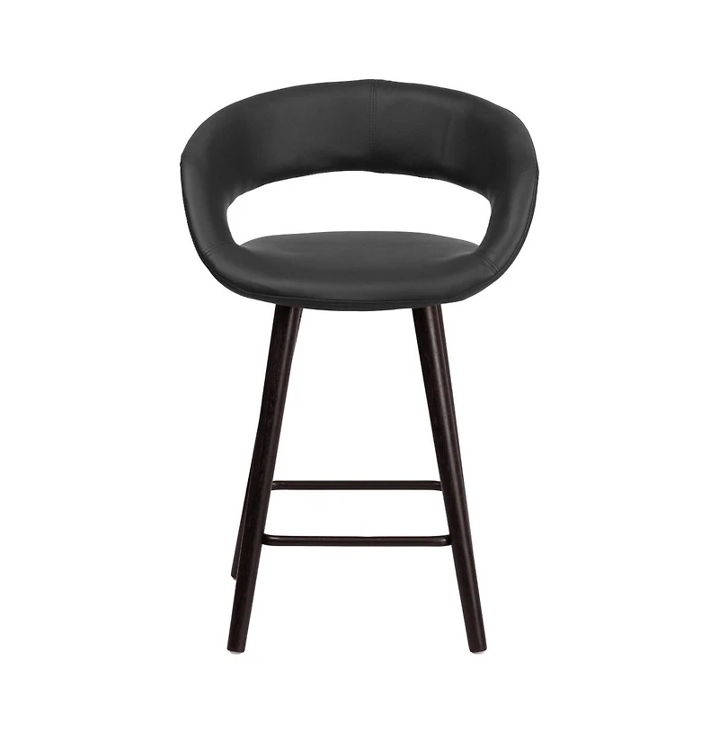Plath 24 Inch Cappuccino Ultramodern Bar Counter Stool With Upholstered Seat
