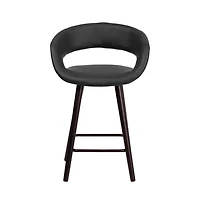 Plath 24 Inch Cappuccino Ultramodern Bar Counter Stool With Upholstered Seat