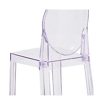 Ghost Counter Stool In Transparent Crystal With Oval Back