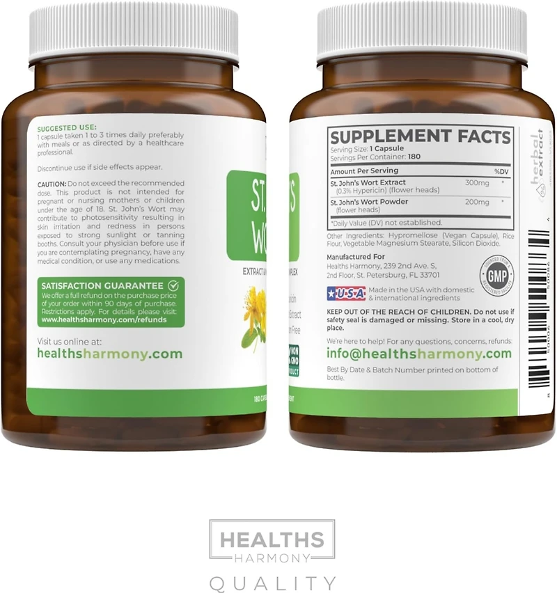Healths Harmony St Johns Wort Capsules, Powerful 900mcg Hypericin