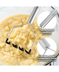 Non-Scratch Potato Masher Kitchen Tool - Durable Stainless Steel Mashed Potatoes