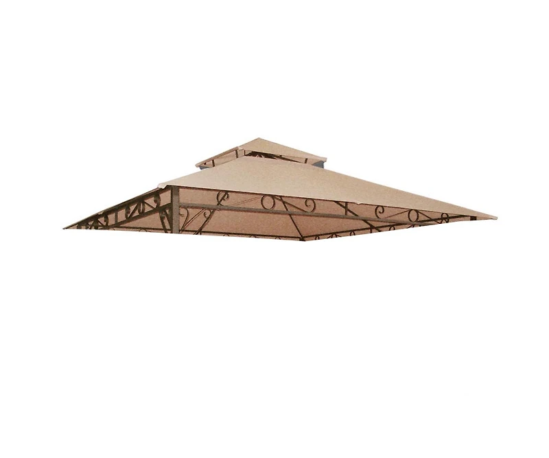 Yescom 10.6'x10.6' Gazebo Top Replacement Fit for Brand_Model Summer Veranda Gazebo/L-GZ093PST/G-GZ093PST/TGZ093 2 Tier Outdoor Patio Dark Beige