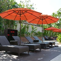 Yescom 3 Tier Patio Umbrella with Crank Handle Push to Tilt Hotel Pool