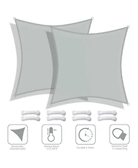 2 Pack 10x10 Ft 97% Uv Block Square Sun Shade Sail Canopy Cover Net Outdoor Yard