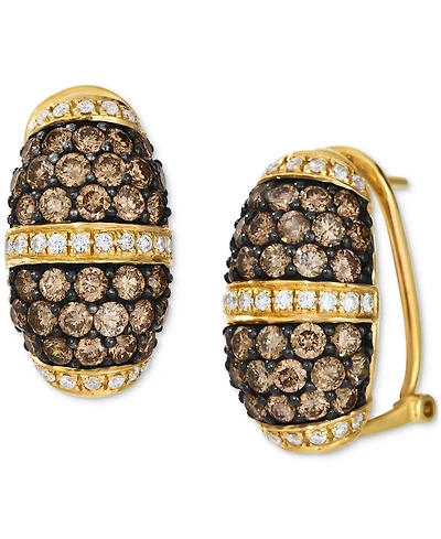 Le Vian Chocolate Diamond & Vanilla Diamond Pave Statement Earrings (3-1/5 ct. t.w.) in 14k Gold