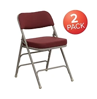Emma+Oliver 2 Pack Home & Office Portable Party Events Fabric Padded Metal Folding Chair