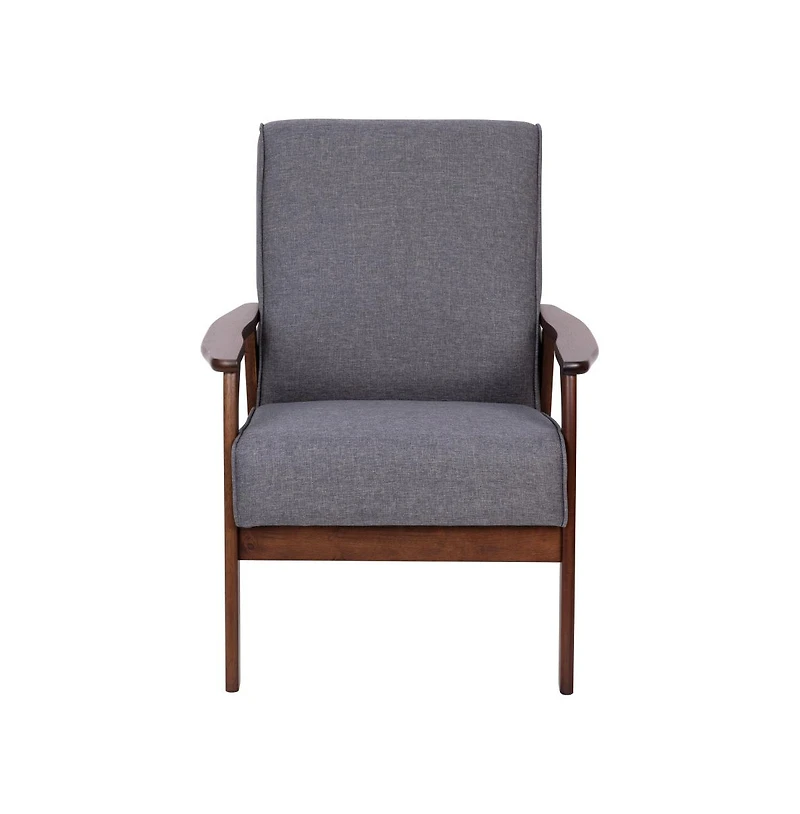 Langmore Upholstered Mid-Century Modern Arm Chair With Wood Frame