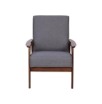 Langmore Upholstered Mid-Century Modern Arm Chair With Wood Frame