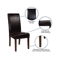 Merrick Lane Ellison Mid-Century Panel Back Parsons Accent Dining Chair - Set Of 4