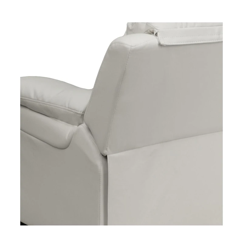 Deluxe Padded Contemporary Kids Recliner With Storage Arms