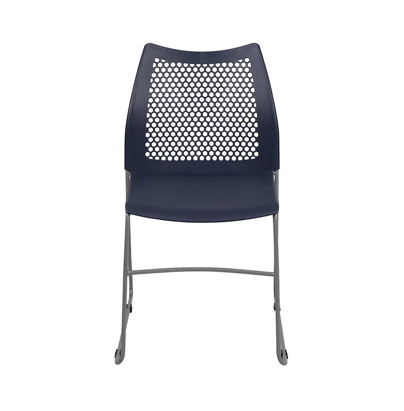 Home And Office Sled Base Stack Chair With Air-Vent Back - Guest Chair