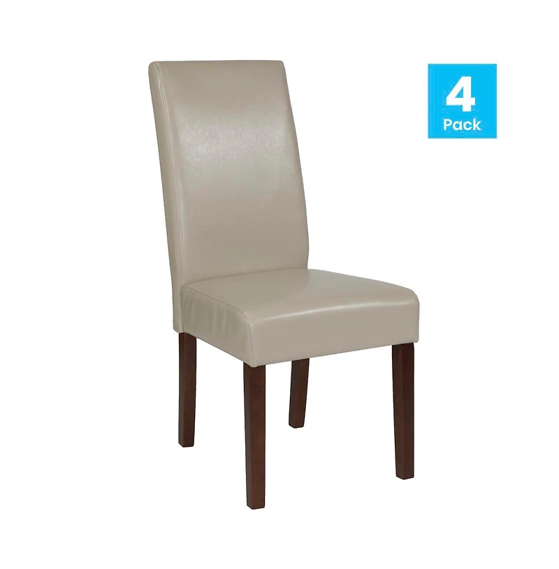 Merrick Lane Ellison Mid-Century Panel Back Parsons Accent Dining Chair - Set Of 4