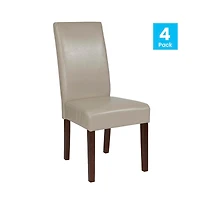 Merrick Lane Ellison Mid-Century Panel Back Parsons Accent Dining Chair - Set Of 4