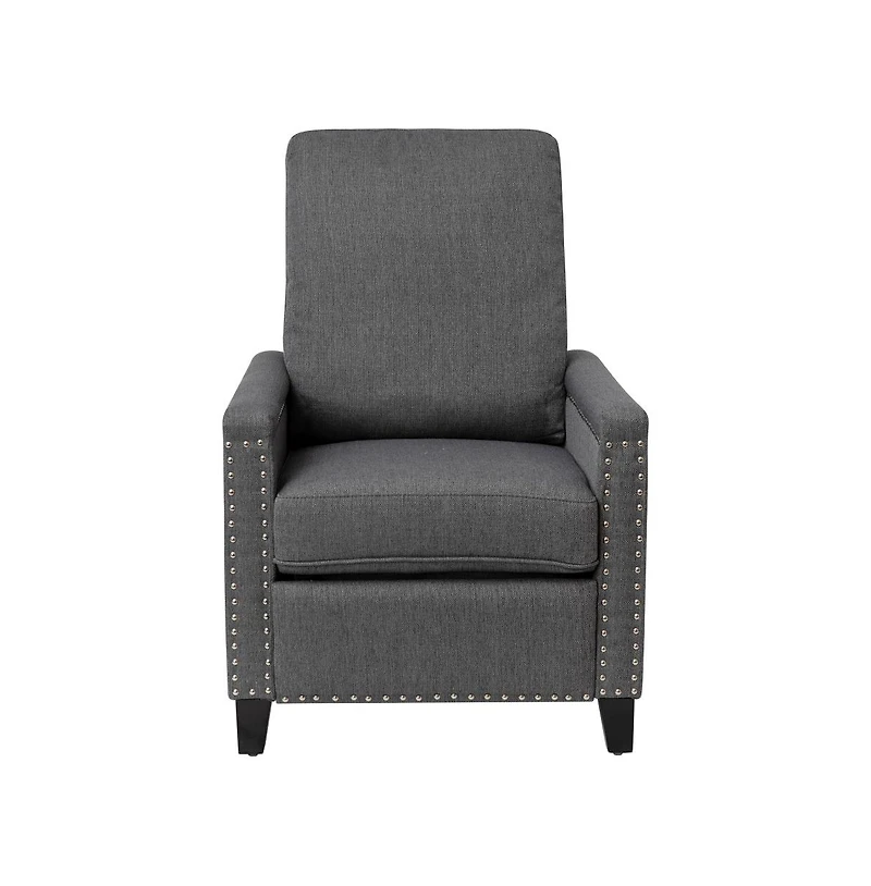 Renza Transitional Pushback Recliner With Pillow Style Back And Accent Nail Trim - Manual