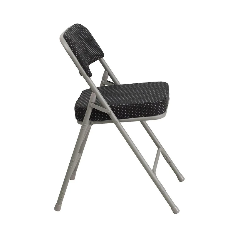 Emma+Oliver 4 Pack Premium Curved Triple Braced & Hinged Fabric Upholstered Metal Folding Chair