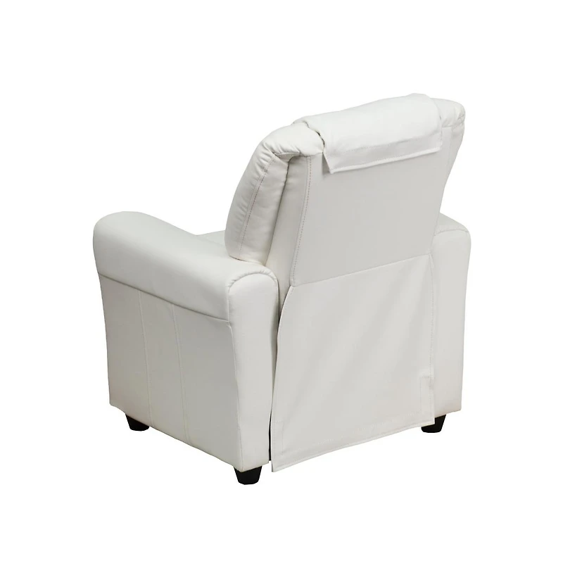 Contemporary Kids Recliner Chair With Cup Holder And Headrest