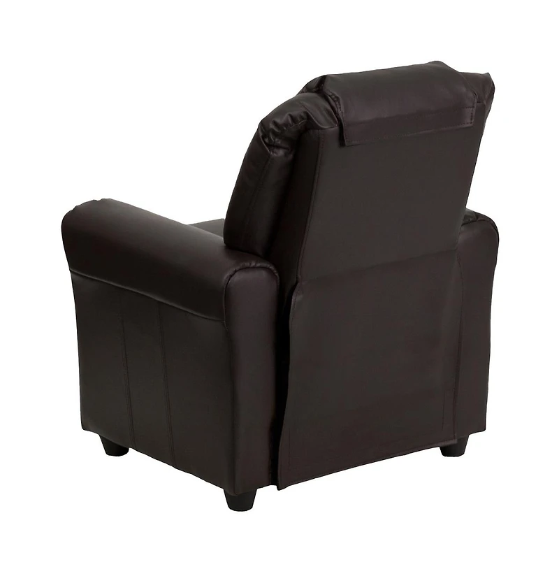 Contemporary Kids Recliner Chair With Cup Holder And Headrest