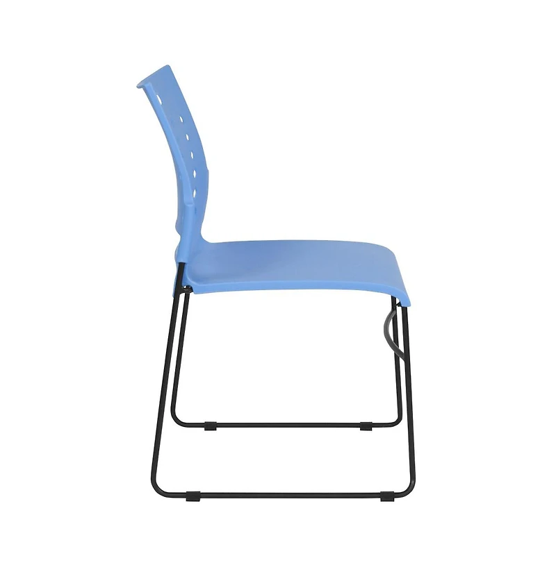 Emma+Oliver Home Office Plastic Accent Sled Base Stack Chair - Air-Vent Back