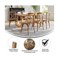 Merrick Lane Davisburg Stackable Wooden Cross Back Bistro Dining Chair