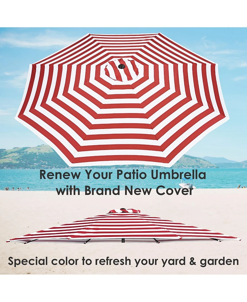 10 Ft Patio Umbrella Replacement Canopy Market Table Top Sunshade Cover Market