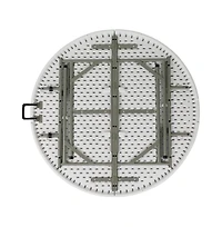 Emma+Oliver 4-Foot Round Bi-Fold Plastic Banquet And Event Folding Table With Carrying Handle