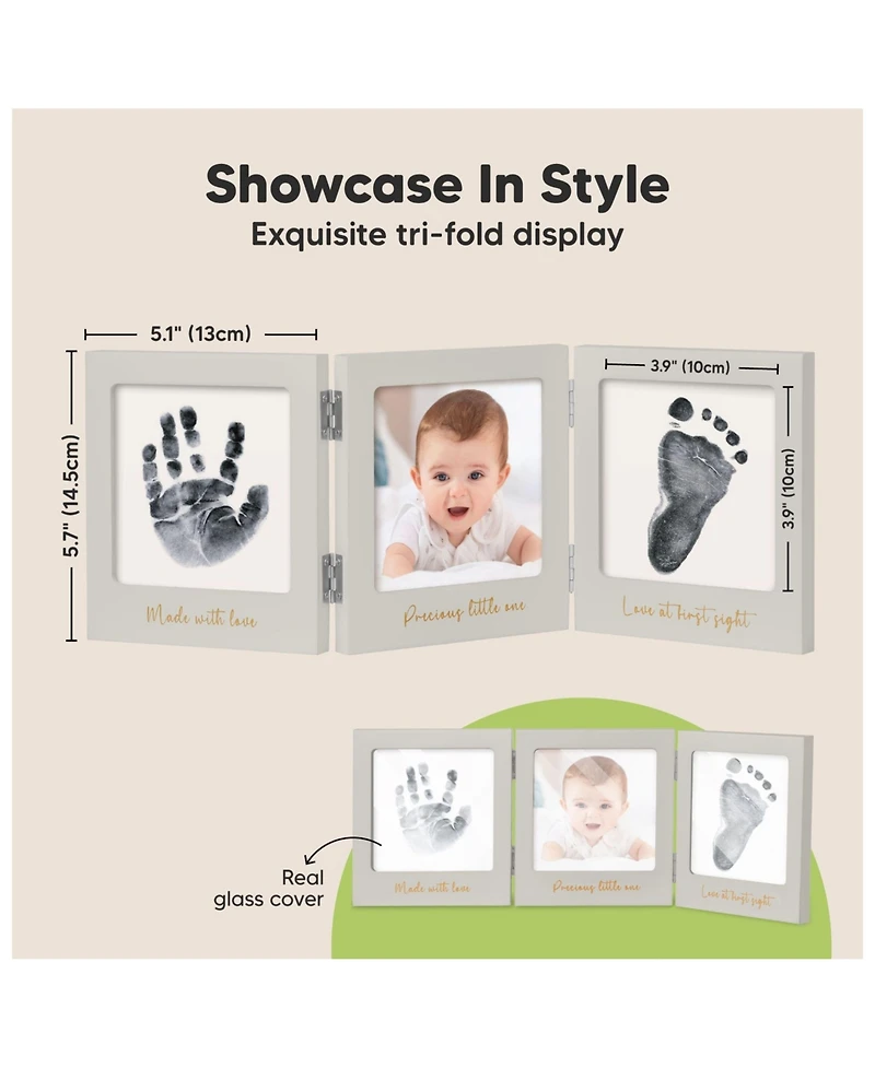 Fond Inkless Baby Handprint and Footprint Kit for Newborn Boys & Girls, Dog Paw Print Kit, Gift