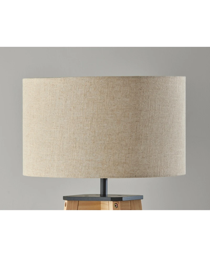 Adesso 59.75" Wood Kirby Shelf Floor Lamp