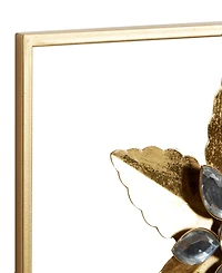 Rosemary Lane Gold Metal Floral Wall Decor with Gold Frame Set of 2 12"W, 36"H