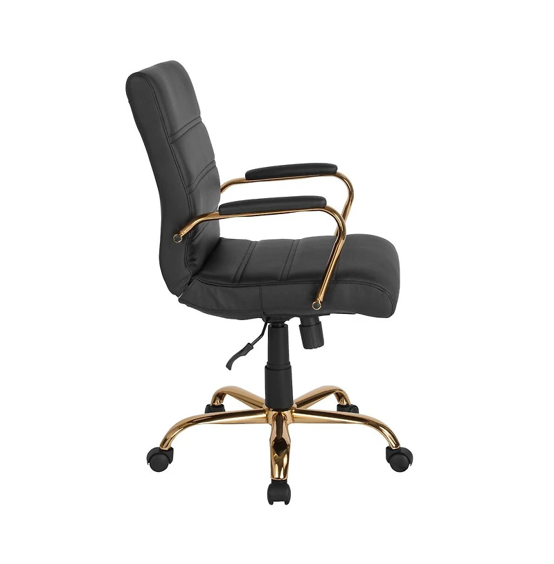 Milano Contemporary Mid-Back Home Office Chair With Padded Arms