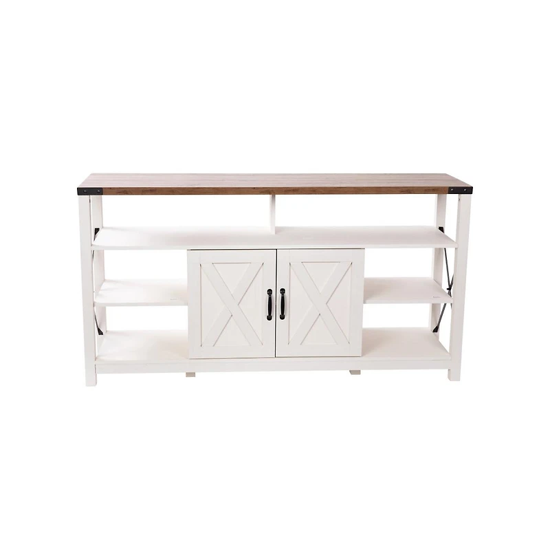 Merrick Lane Green River Media Console With Open And Closed Storage
