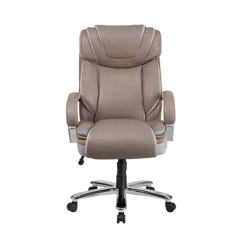 Emma+Oliver 500 Lb. Big & Tall Leathersoft Executive Ergonomic Office Chair With Wide Seat