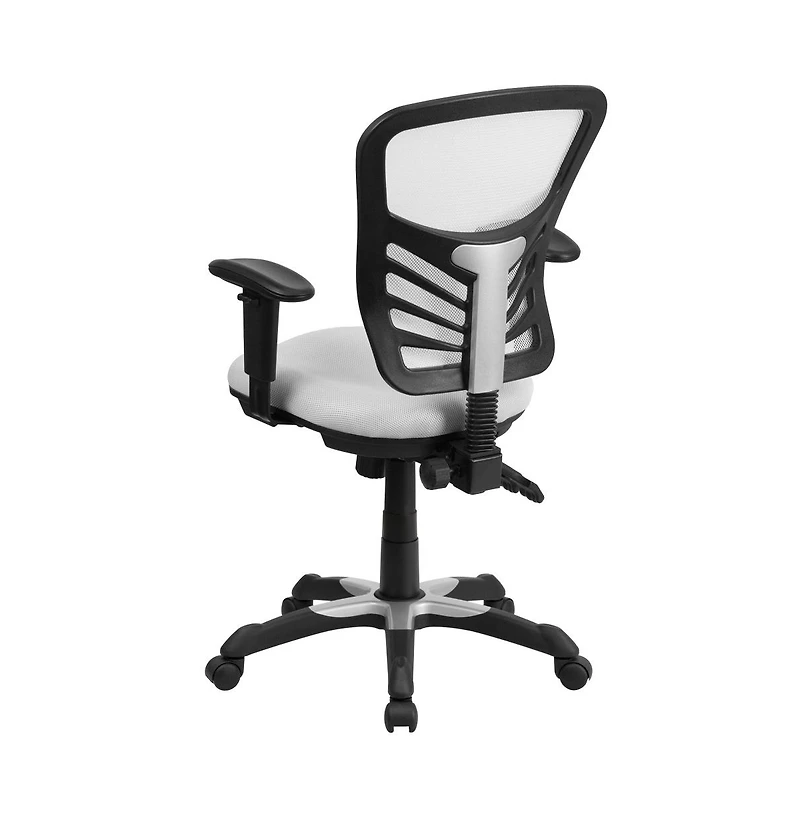 Mid-Back Mesh Triple Paddle Swivel Ergonomic Office Chair With Adjustable Arms