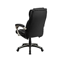 Emma+Oliver High Back Folding Leather Executive Swivel Office Chair With Arms