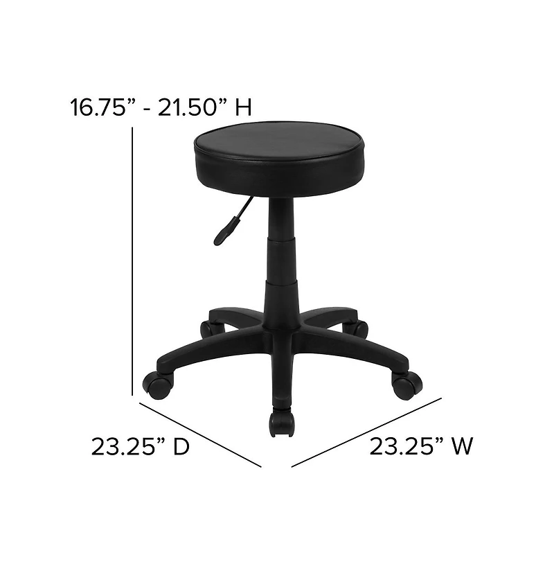 Emma+Oliver Adjustable Doctors Stool On Wheels With Ergonomic Molded Seat
