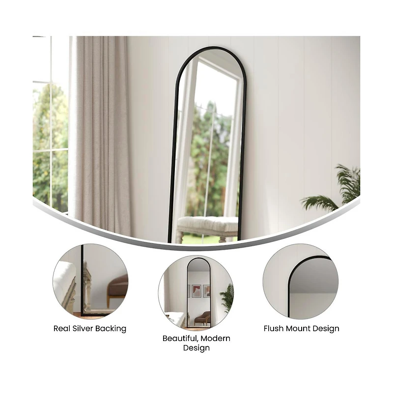 Muriel Arched Metal Framed Wall Mirror For Entryways, Dining Rooms, And Living Rooms