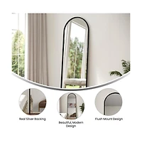 Muriel Arched Metal Framed Wall Mirror For Entryways, Dining Rooms, And Living Rooms