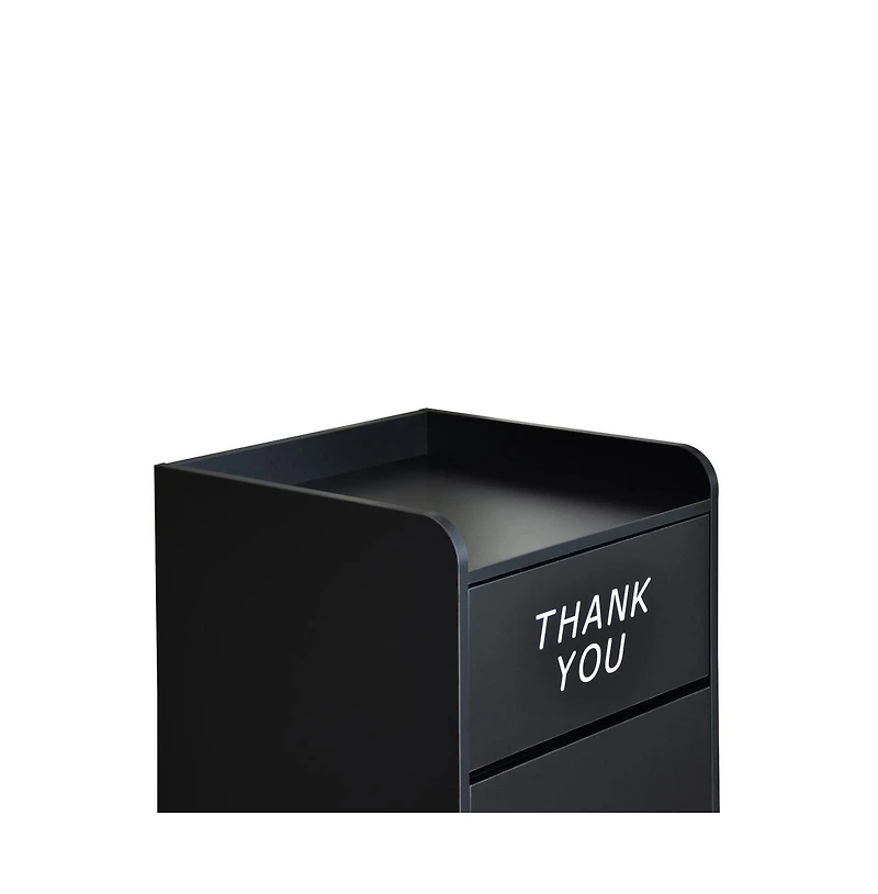 Emma+Oliver Wood Tray Top "Thank You" Restaurant Food Court Receptacle