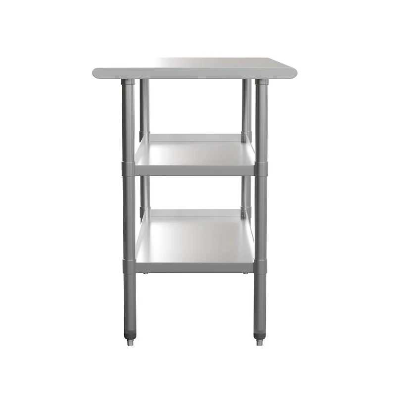 Nsf Certified Stainless Steel 18 Gauge Work Table With 2 Undershelves