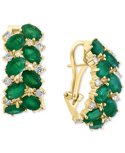 Effy Emerald (6-3/4 ct. t.w.) & Diamond (5/8 ct. t.w.) Statement Earrings in 14k Gold